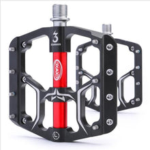 Load image into Gallery viewer, Wide Flat Mountain Road Cycling Bicycle Bike Pedal 3 Sealed Bearings 9/16 in Aluminum With Removable Antiskid Cleats Mountain Bike Pedal Platform Flat Bicycle Pedals Aluminum Alloy Non-Slip Metal Bike Pedals With 3 Bearings For Road
