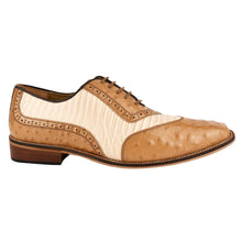 Load image into Gallery viewer, William Genuine Leather Two Tonned Lizard/Ostrich Print Oxford Shoes
