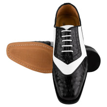 Load image into Gallery viewer, William Genuine Leather Two Tonned Lizard/Ostrich Print Oxford Shoes
