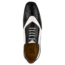 Load image into Gallery viewer, William Genuine Leather Two Tonned Lizard/Ostrich Print Oxford Shoes
