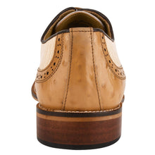 Load image into Gallery viewer, William Genuine Leather Two Tonned Lizard/Ostrich Print Oxford Shoes
