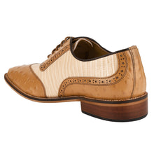 Load image into Gallery viewer, William Genuine Leather Two Tonned Lizard/Ostrich Print Oxford Shoes
