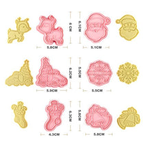 Load image into Gallery viewer, Winter Cartoon Biscuit Mould Christmas Cookie Cutters Christmas Molds ABS Plastic Baking Mould Cookie Tools Cake Decorating Tools Cartoon Cookie Christmas Tree Shaped Biscuit Molds
