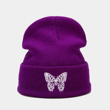 Load image into Gallery viewer, Winter Comfortable Butterfly Warm Caps Soft Elastic Outdoor Elegant Cap For Women And Men Stretchy Cold Weather Caps
