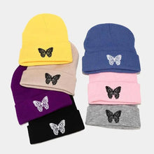 Load image into Gallery viewer, Winter Comfortable Butterfly Warm Caps Soft Elastic Outdoor Elegant Cap For Women And Men Stretchy Cold Weather Caps
