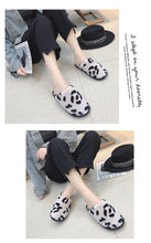 Load image into Gallery viewer, Winter Cotton Slippers Women Leopard Shoes Fashion Fur Slides For Home Comfort Warm Womens Slippers Non-slip Fuzzy House Memory Foam Slippers Furry Fur Lined Bedroom Slippers

