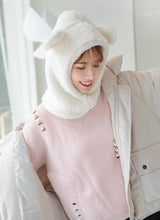 Load image into Gallery viewer, Winter Cute Bear Ears Warm Hat Windproof Neck Scarf Cap Student Women Plus Cashmere Cap Unisex Keep Warm Sports Beanies Knitted Headgear Face Hooded Cowl Neckerchief with Drawstring Soft Balaclava Pullover Knitted Beanie
