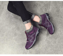 Load image into Gallery viewer, Winter Elegant Unisex Boots With Fur Warm Leather Snow Boots Winter Work Casual Shoes High Top Rubber Ankle Boots Leather Platform Fashion Luxury Boots Non-Slip Hiking Boots
