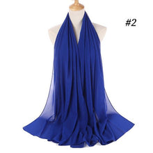 Load image into Gallery viewer, Winter Fashion Long Solid Color Soft Muslim Bubble Chiffon Hijab Scarf Shawls Hijab Elegant Scarf Wrap Lightweight Islamic Head Wear Escharpe Shawls Headband Wraps Lightweight Head Scarves Ladies Hijabs For  Women
