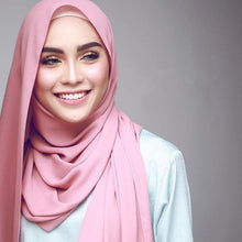 Load image into Gallery viewer, Winter Fashion Long Solid Color Soft Muslim Bubble Chiffon Hijab Scarf Shawls Hijab Elegant Scarf Wrap Lightweight Islamic Head Wear Escharpe Shawls Headband Wraps Lightweight Head Scarves Ladies Hijabs For  Women
