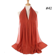 Load image into Gallery viewer, Winter Fashion Long Solid Color Soft Muslim Bubble Chiffon Hijab Scarf Shawls Hijab Elegant Scarf Wrap Lightweight Islamic Head Wear Escharpe Shawls Headband Wraps Lightweight Head Scarves Ladies Hijabs For  Women
