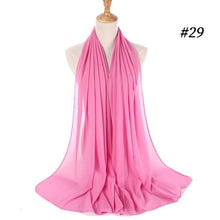 Load image into Gallery viewer, Winter Fashion Long Solid Color Soft Muslim Bubble Chiffon Hijab Scarf Shawls Hijab Elegant Scarf Wrap Lightweight Islamic Head Wear Escharpe Shawls Headband Wraps Lightweight Head Scarves Ladies Hijabs For  Women
