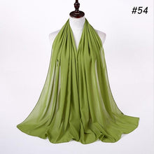 Load image into Gallery viewer, Winter Fashion Long Solid Color Soft Muslim Bubble Chiffon Hijab Scarf Shawls Hijab Elegant Scarf Wrap Lightweight Islamic Head Wear Escharpe Shawls Headband Wraps Lightweight Head Scarves Ladies Hijabs For  Women
