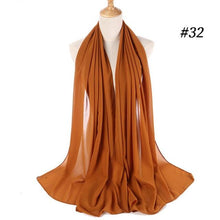 Load image into Gallery viewer, Winter Fashion Long Solid Color Soft Muslim Bubble Chiffon Hijab Scarf Shawls Hijab Elegant Scarf Wrap Lightweight Islamic Head Wear Escharpe Shawls Headband Wraps Lightweight Head Scarves Ladies Hijabs For  Women
