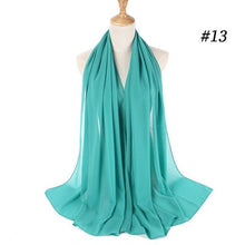 Load image into Gallery viewer, Winter Fashion Long Solid Color Soft Muslim Bubble Chiffon Hijab Scarf Shawls Hijab Elegant Scarf Wrap Lightweight Islamic Head Wear Escharpe Shawls Headband Wraps Lightweight Head Scarves Ladies Hijabs For  Women
