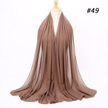 Load image into Gallery viewer, Winter Fashion Long Solid Color Soft Muslim Bubble Chiffon Hijab Scarf Shawls Hijab Elegant Scarf Wrap Lightweight Islamic Head Wear Escharpe Shawls Headband Wraps Lightweight Head Scarves Ladies Hijabs For  Women
