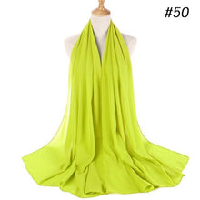 Load image into Gallery viewer, Winter Fashion Long Solid Color Soft Muslim Bubble Chiffon Hijab Scarf Shawls Hijab Elegant Scarf Wrap Lightweight Islamic Head Wear Escharpe Shawls Headband Wraps Lightweight Head Scarves Ladies Hijabs For  Women
