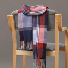 Load image into Gallery viewer, Winter Fashion Outdoor Plaid Soft Scarf Unisex Shawl Scarfs Warm Lightweight Wrap Muffler Elegant Cashmere Hijab Stylish Scarf Tassels For Women Men 185*35cm
