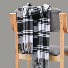Load image into Gallery viewer, Winter Fashion Outdoor Plaid Soft Scarf Unisex Shawl Scarfs Warm Lightweight Wrap Muffler Elegant Cashmere Hijab Stylish Scarf Tassels For Women Men 185*35cm
