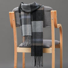 Load image into Gallery viewer, Winter Fashion Outdoor Plaid Soft Scarf Unisex Shawl Scarfs Warm Lightweight Wrap Muffler Elegant Cashmere Hijab Stylish Scarf Tassels For Women Men 185*35cm
