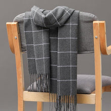 Load image into Gallery viewer, Winter Fashion Outdoor Plaid Soft Scarf Unisex Shawl Scarfs Warm Lightweight Wrap Muffler Elegant Cashmere Hijab Stylish Scarf Tassels For Women Men 185*35cm
