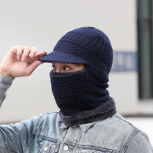 Load image into Gallery viewer, Winter Hat Skullies Beanies Hats Winter Beanies for Men Women Wool Zipper Scarf Caps Balaclava Mask Gorgas Bonnet Knitted Hat Warm Fleece Balaclava Windproof Ski Mask Cold Weather Face Mask Motorcycle Balaclava Hood Warmer Winter Sports Cap
