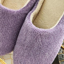 Load image into Gallery viewer, Winter Home Men And Women Solid Color Slippers Fashion Couple Plush Slippers Warm Indoors Bedroom Floor Shoes Warm Cotton Memory Foam Slippers Soft Yarn House Slippers
