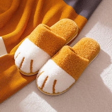 Load image into Gallery viewer, Winter Indoor Cotton Shoes Cute Cat Paw Women Furry Slides Plus Velvet Warm Soft Slippers Cotton Cloth Sippers Women's Elegant Fur Slippers House Shoes For Women
