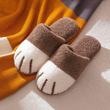 Load image into Gallery viewer, Winter Indoor Cotton Shoes Cute Cat Paw Women Furry Slides Plus Velvet Warm Soft Slippers Cotton Cloth Sippers Women's Elegant Fur Slippers House Shoes For Women
