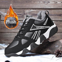 Load image into Gallery viewer, Winter Leather Sneakers Keep Warm Waterproof Mans Sneakers Work Casual Shoes Mens Autumn Anti-slip Leather Lace Up Lightweight Soft Modern Comfortable Classic Walking Sneakers
