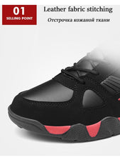 Load image into Gallery viewer, Winter Leather Sneakers Keep Warm Waterproof Mans Sneakers Work Casual Shoes Mens Autumn Anti-slip Leather Lace Up Lightweight Soft Modern Comfortable Classic Walking Sneakers

