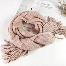 Load image into Gallery viewer, Winter Luxury New Soft Warm Wool Tassel Scarf Lightweight Striped Shawl Classic Wild Soft Simple Travel Scarves Hijab Blanket Cashmere Elegant Casual Muffler For Women
