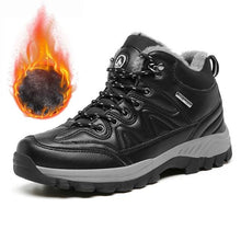 Load image into Gallery viewer, Winter Men's Boots Warm Snow Boots High Quality Leather Waterproof Outdoor Men Hiking Boots Waterproof Non-Slip Trail Fur Lined Ankle Boots Leather Winter Shoes

