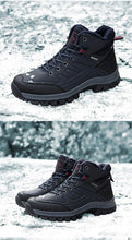 Load image into Gallery viewer, Winter Mens Boots Plush Warm Snow Boots Waterproof Outdoor Short Boots Leather Ankle Hiking Boots Mens Waterproof Outdoor Snow Boots Winter Cold Weather Shoes
