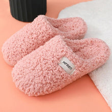 Load image into Gallery viewer, Winter Short Plush Cotton Home Slippers Women Indoor Floor Footwear Fashion Men Household Warm Slides Flat Couple House Slippers With Memory Foam Snd Comfortable Warm Shoes
