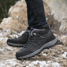 Load image into Gallery viewer, Winter Snow Boots Waterproof Leather Sneakers Super Warm Men's Boots Outdoor Hiking Boots Warm Fur Line Hiking Boot Outdoor Walking Shoes Casual Leather Booties For Men
