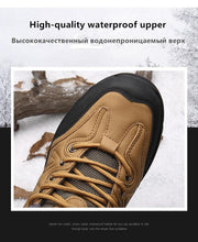 Load image into Gallery viewer, Winter Snow Boots Waterproof Leather Sneakers Super Warm Men's Boots Outdoor Hiking Boots Warm Fur Line Hiking Boot Outdoor Walking Shoes Casual Leather Booties For Men
