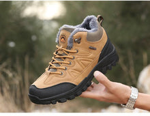 Load image into Gallery viewer, Winter Snow Boots Waterproof Leather Sneakers Super Warm Men's Boots Outdoor Hiking Boots Warm Fur Line Hiking Boot Outdoor Walking Shoes Casual Leather Booties For Men
