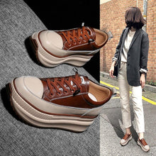 Load image into Gallery viewer, Winter Thich Womans Sneakers Warm Casual Vulcanized Shoes High Platform Boots Lace Up High Top Leather Sneakers Woman High Fashion Thick Soled Sports Walking  Platform Shoes 7CM
