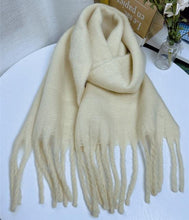 Load image into Gallery viewer, Winter Thick Soft Solid Color Warm Scarf Cashmere Hijabs Lightweight Warm Scarves Wraps Elegant Big Tassels Shawl Long Stole Mufflers For Women
