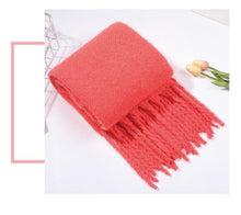 Load image into Gallery viewer, Winter Thick Soft Solid Color Warm Scarf Cashmere Hijabs Lightweight Warm Scarves Wraps Elegant Big Tassels Shawl Long Stole Mufflers For Women
