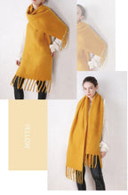 Load image into Gallery viewer, Winter Thick Soft Solid Color Warm Scarf Cashmere Hijabs Lightweight Warm Scarves Wraps Elegant Big Tassels Shawl Long Stole Mufflers For Women
