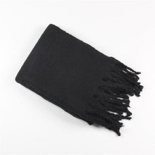 Load image into Gallery viewer, Winter Thick Soft Solid Color Warm Scarf Cashmere Hijabs Lightweight Warm Scarves Wraps Elegant Big Tassels Shawl Long Stole Mufflers For Women

