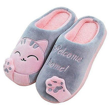 Load image into Gallery viewer, Winter Warm Home Slippers Women Cat Non-Slip Home Shoes Indoor Floor Bedroom Couple Plush House Slippers Comfort Plush Cute House Lucky Cat Warm Indoor Home Shoes
