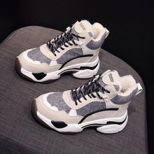 Load image into Gallery viewer, Winter Women's Sneakers Fashion Breathable Casual Running Winter Warm Anti-Slip Soft Sole Warm Fur Lined Winter Womens High Heels Sneakers

