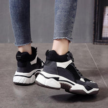 Load image into Gallery viewer, Winter Women's Sneakers Fashion Breathable Casual Running Winter Warm Anti-Slip Soft Sole Warm Fur Lined Winter Womens High Heels Sneakers
