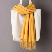 Load image into Gallery viewer, Winter Women Scarf Female Scarves For Women Solid Shawl Wraps For Winter Casual Wear Travel Friendly Wool Tassel Scarf Fashion Solid Color Toddler Soft Warm Scarves
