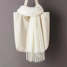 Load image into Gallery viewer, Winter Women Scarf Female Scarves For Women Solid Shawl Wraps For Winter Casual Wear Travel Friendly Wool Tassel Scarf Fashion Solid Color Toddler Soft Warm Scarves
