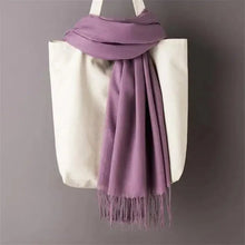 Load image into Gallery viewer, Winter Women Scarf Female Scarves For Women Solid Shawl Wraps For Winter Casual Wear Travel Friendly Wool Tassel Scarf Fashion Solid Color Toddler Soft Warm Scarves
