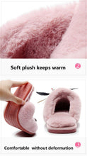 Load image into Gallery viewer, Winter Women Slippers Warm Plush Luxury Flip Flops Fur Slides Flat Lightweight Soft Indoor Slippers Soft Warm Memory Foam Slippers Faux Fur Lined Fluffy Slip On House Shoes
